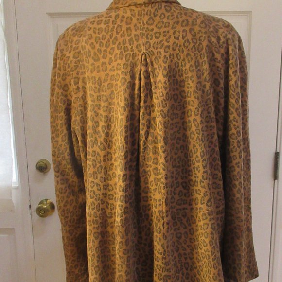 Vintage  Leather Swing jacket, leopard print - Picture 2 of 12